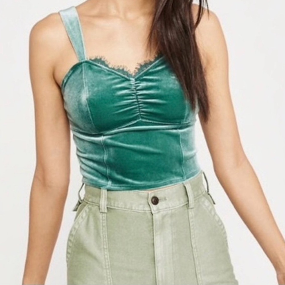 Abercrombie & Fitch Velvet Corset Tank Top Sz XS